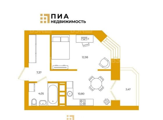Продажа однокомнатной квартиры - Кудрово, Строителей проспект, д.4 
