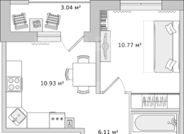 Продажа однокомнатной квартиры в новостройке - Ленинградская область, д. Новосаратовка, улица Романтиков, дом 1, корпус 5 