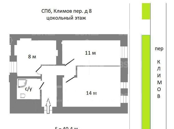 Продажа двухкомнатной квартиры - Климов переулок, д.8 