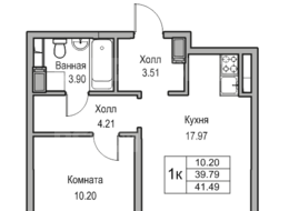 Продажа однокомнатной квартиры в новостройке - г. Санкт-Петербург, 3-я Конная Лахта, участок 9, (северо-восточнее дома 45, литера Д по 3-ей Конной Лахте) 