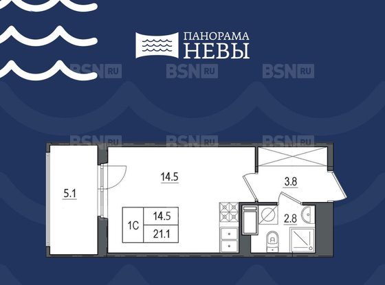 Продажа однокомнатной квартиры в новостройке - Октябрьская набережная, д.86, корп.1 
