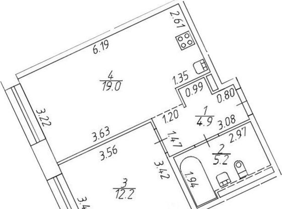 Продажа однокомнатной квартиры -  д.1 