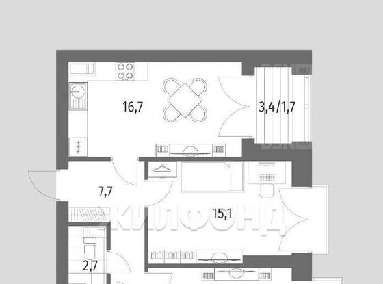 Продажа двухкомнатной квартиры - Академика Константинова улица, д.1 
