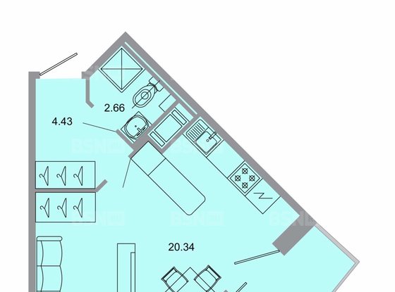 Продажа однокомнатной квартиры в новостройке - Бугры, Тихая улица, д.13, корп.1 