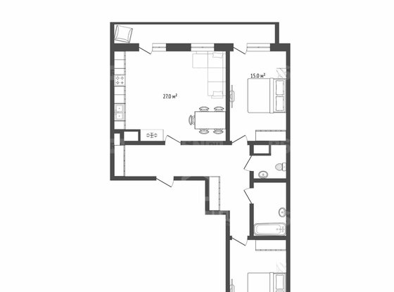 Продажа трехкомнатной квартиры - Кудрово, Европейский проспект, д.22 