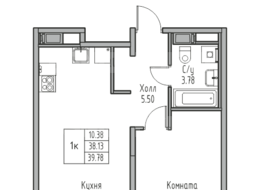 Продажа однокомнатной квартиры в новостройке - г. Санкт-Петербург, 3-я Конная Лахта, участок 9, (северо-восточнее дома 45, литера Д по 3-ей Конной Лахте)
 