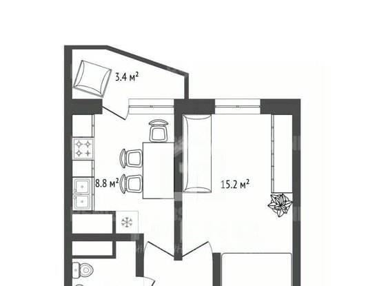 Продажа однокомнатной квартиры - Туристская улица, д.30, корп.1 