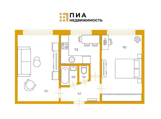 Продажа двухкомнатной квартиры - Бухарестская улица, д.41, корп.1 