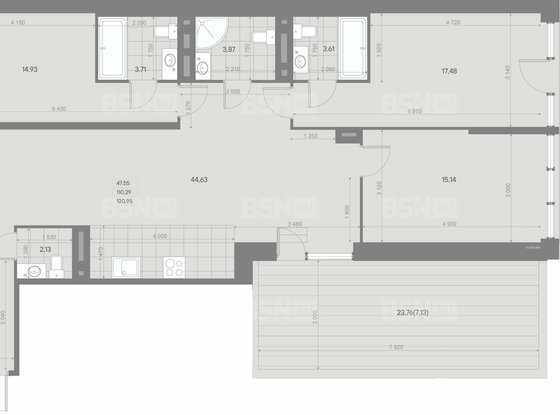 Продажа трехкомнатной квартиры в новостройке - Пионерская улица, д.53 