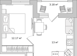 Продажа однокомнатной квартиры в новостройке - Ленинградская область, Новосаратовка 