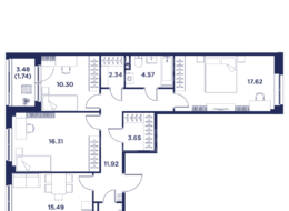 Продажа трехкомнатной квартиры в новостройке - г. Санкт-Петербург, внутригородское муниципальное образование Санкт-Петербурга город Кронштадт, Цитадельская дорога, участок 10 