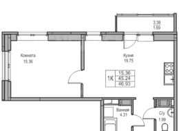 Продажа однокомнатной квартиры в новостройке - г. Санкт-Петербург, 3-я Конная Лахта, участок 9, (северо-восточнее дома 45, литера Д по 3-ей Конной Лахте)
 