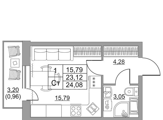 Продажа однокомнатной квартиры - городской поселок имени Свердлова, Западный проезд, д.13/1 