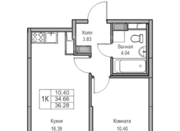 Продажа однокомнатной квартиры в новостройке - г. Санкт-Петербург, 3-я Конная Лахта, участок 9, (северо-восточнее дома 45, литера Д по 3-ей Конной Лахте)
 
