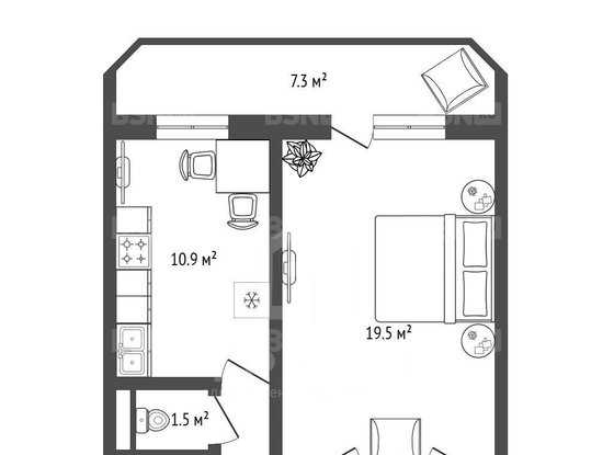 Продажа однокомнатной квартиры - Дунайский проспект, д.55, корп.1 