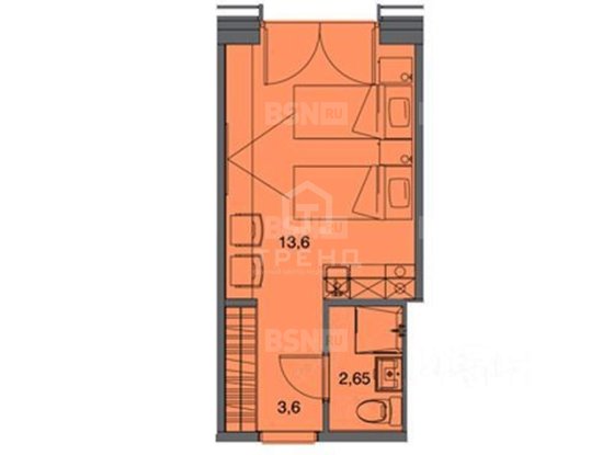 Продажа однокомнатной квартиры - Макарова набережная, д.58, стр1 