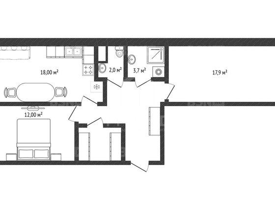 Продажа двухкомнатной квартиры - 27-я В.О. линия, д.6, корп.2 