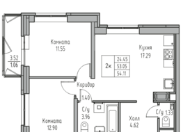 Продажа двухкомнатной квартиры в новостройке - г. Санкт-Петербург, 3-я Конная Лахта, участок 9, (северо-восточнее дома 45, литера Д по 3-ей Конной Лахте)
 