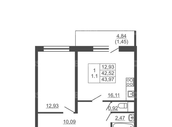 Продажа однокомнатной квартиры - городской поселок имени Свердлова, Западный проезд, д.10/1, корп.2 