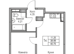 Продажа однокомнатной квартиры в новостройке - г. Санкт-Петербург, 3-я Конная Лахта, участок 9, (северо-восточнее дома 45, литера Д по 3-ей Конной Лахте)
 