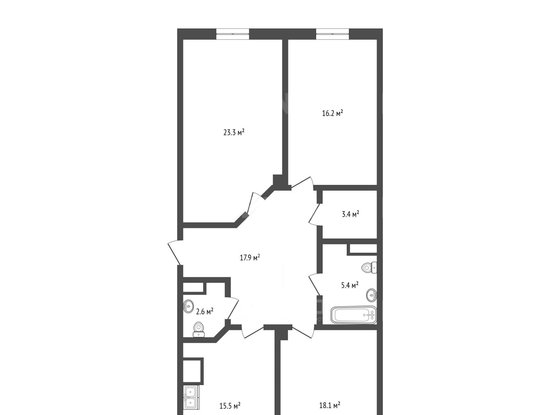 Продажа трехкомнатной квартиры - Есенина улица, д.1, корп.1 