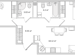Продажа двухкомнатной квартиры в новостройке - Ленинградская область, д. Новосаратовка, улица Романтиков, дом 1, корпус 5 