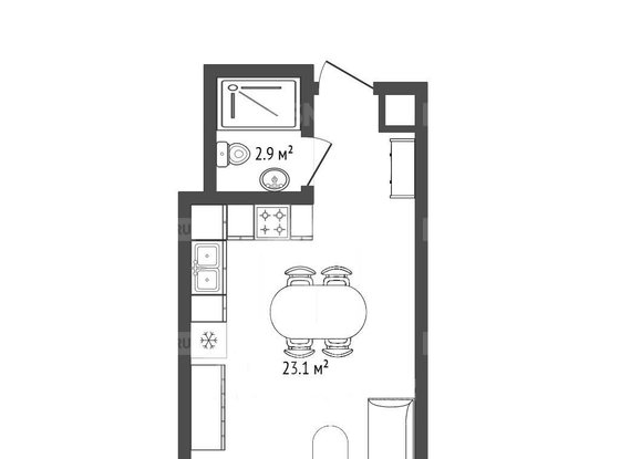 Продажа однокомнатной квартиры - Социалистическая улица, д.21 