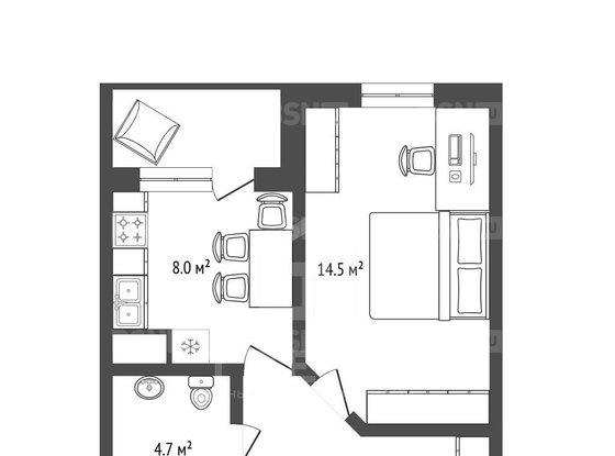 Продажа однокомнатной квартиры - Киевская улица, д.5, корп.7 стр 1 