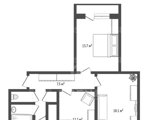 Продажа трехкомнатной квартиры - Кингисепп, Жукова улица, д.12, а 