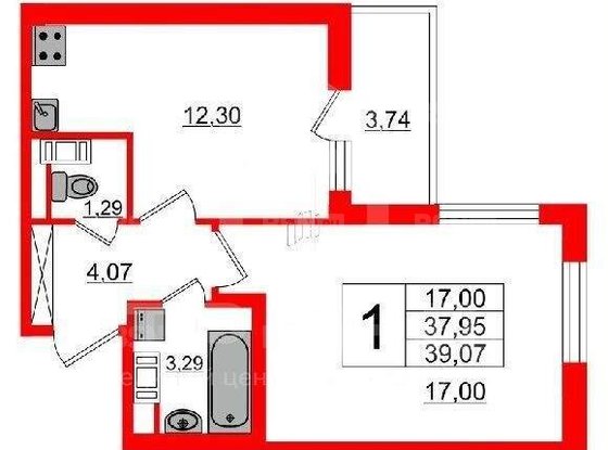 Продажа однокомнатной квартиры - Ветеранов проспект, д.175, корп.4 