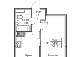 Продажа однокомнатной квартиры в новостройке - г. Санкт-Петербург, 3-я Конная Лахта, участок 9, (северо-восточнее дома 45, литера Д по 3-ей Конной Лахте)
 