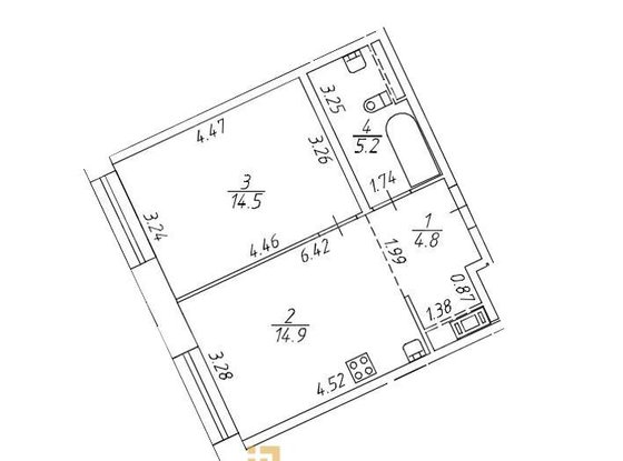 Продажа однокомнатной квартиры -  д.1 