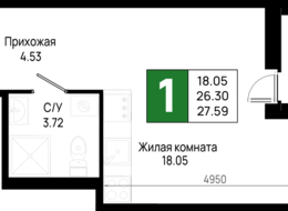 Продажа однокомнатной квартиры в новостройке - Ленинградская область, Всеволожский муниципальный район, Свердловское городское поселение, дер. Новосаратовка 
