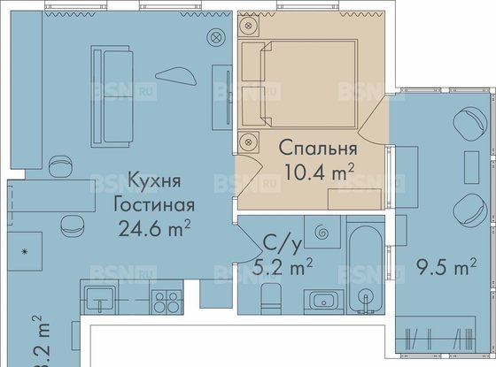 Аренда двухкомнатной квартиры - Аптекарский, д.18 
