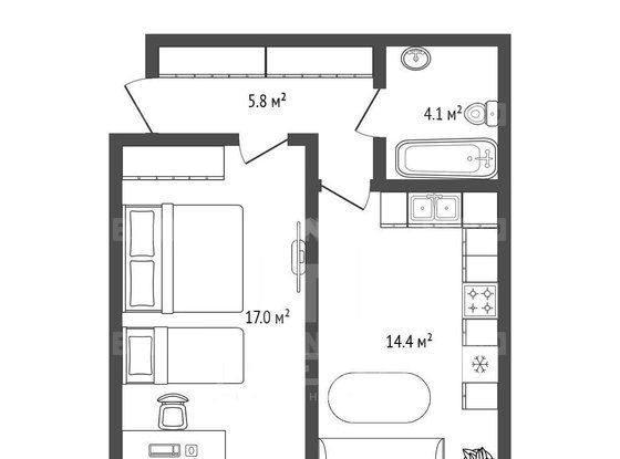 Продажа однокомнатной квартиры - Всеволожск, Христиновский проспект, д.83, корп.2 