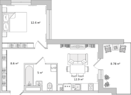 Продажа однокомнатной квартиры в новостройке - Ленинградская область, д. Новосаратовка, переулок Романтиков, дом 3 