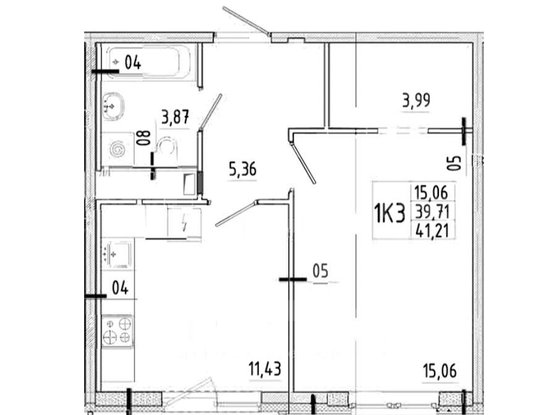 Продажа однокомнатной квартиры - Реки Каменки набережная, д.11, корп.1 