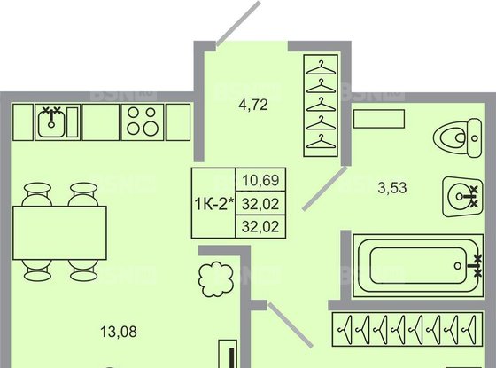Продажа однокомнатной квартиры в новостройке - Бугры, Тихая улица, д.11 