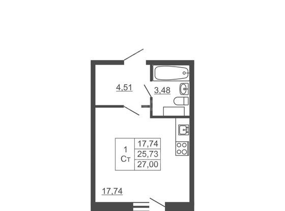 Продажа однокомнатной квартиры - городской поселок имени Свердлова, Западный проезд, д.10/1, корп.2 