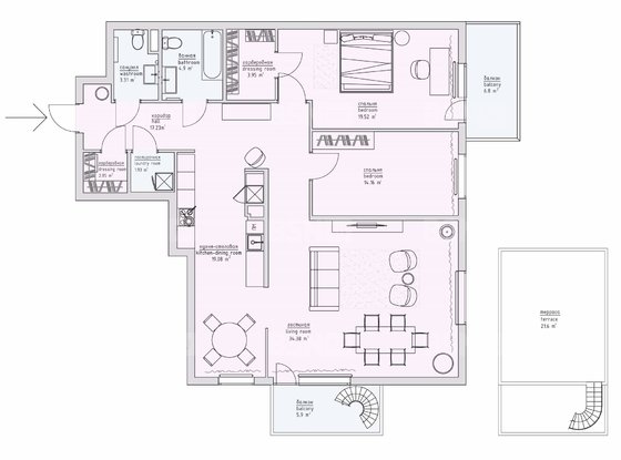 Аренда трехкомнатной квартиры - Реки Смоленки набережная, д.35, корп.1 литера А 
