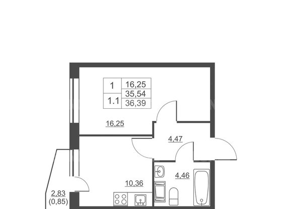 Продажа однокомнатной квартиры - городской поселок имени Свердлова, Западный проезд, д.13/1 