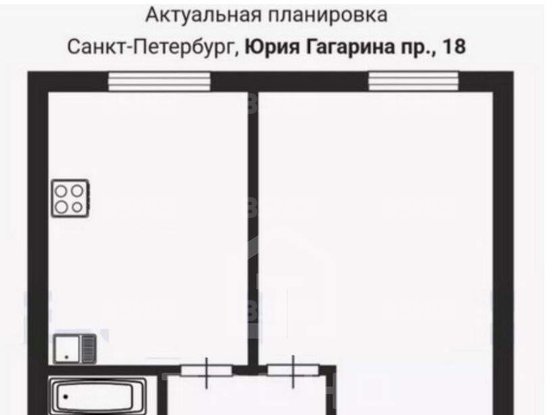 Продажа однокомнатной квартиры - Юрия Гагарина проспект, д.18, корп.1 