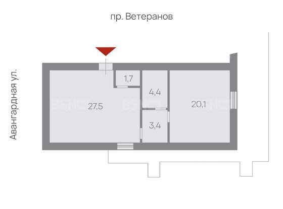 Продажа офиса - Ветеранов проспект, д.118, корп.1 литера А 