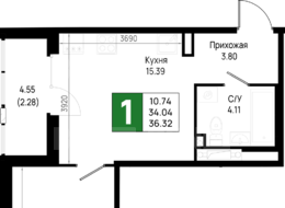 Продажа однокомнатной квартиры в новостройке - Ленинградская область, Всеволожский муниципальный район, Свердловское городское поселение, дер. Новосаратовка 