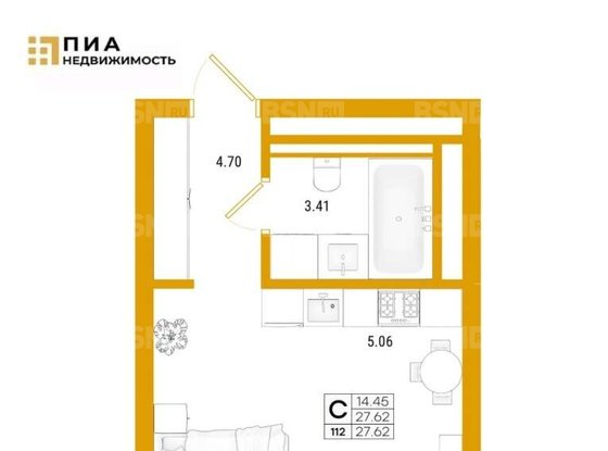 Продажа однокомнатной квартиры в новостройке - Челюскина улица, д.1 