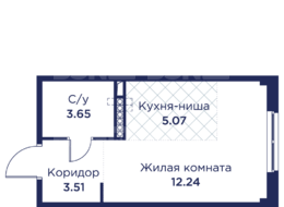 Продажа квартиры студии в новостройке - г. Санкт-Петербург, внутригородское муниципальное образование Санкт-Петербурга город Кронштадт, Цитадельская дорога, участок 10 