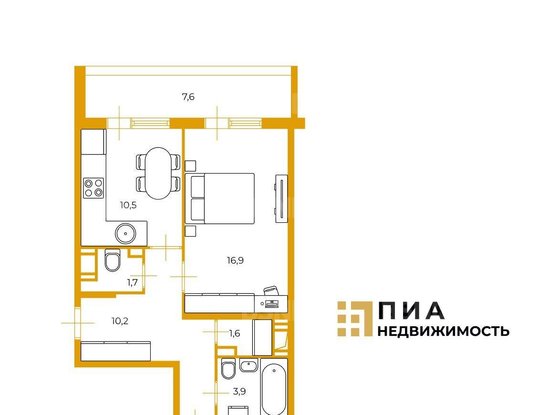 Продажа двухкомнатной квартиры - Струве ул, д.6 