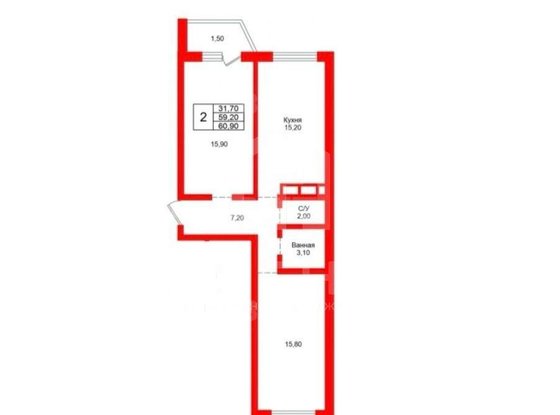 Продажа двухкомнатной квартиры - Мурино, Шоссе в Лаврики улица, д.89 