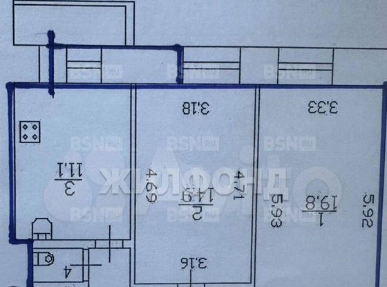 Продажа двухкомнатной квартиры - Кораблестроителей улица, д.44, корп.1 