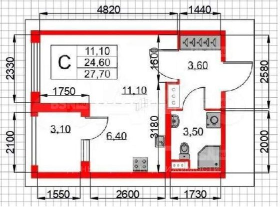 Продажа однокомнатной квартиры - поселок Шушары, Нины Петровой ул, д.10, корп.1 стр 1 